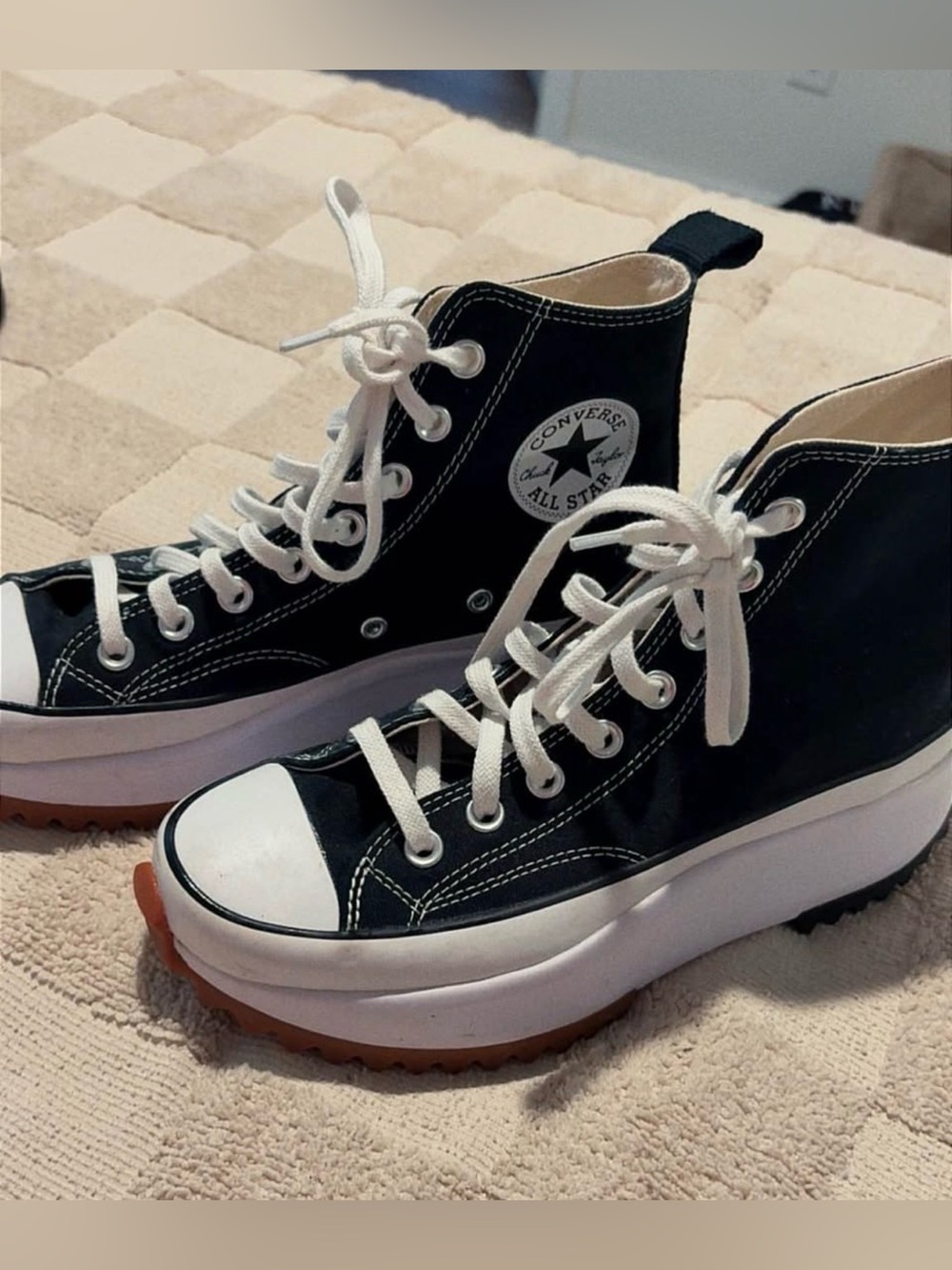 Converse Black & White High-Top Platform Sneakers